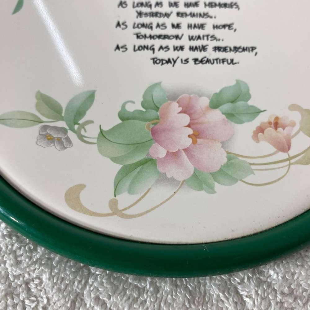 Vintage Ceramic Friendship Quote W Flowers Wall Decor - Picture 6 of 9